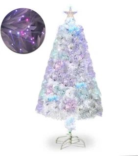 Kunstkerstboom vezelverlichting 120 cm wit