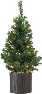 kunstkerstboom voll tak 75 cm met pot donkergrijs
