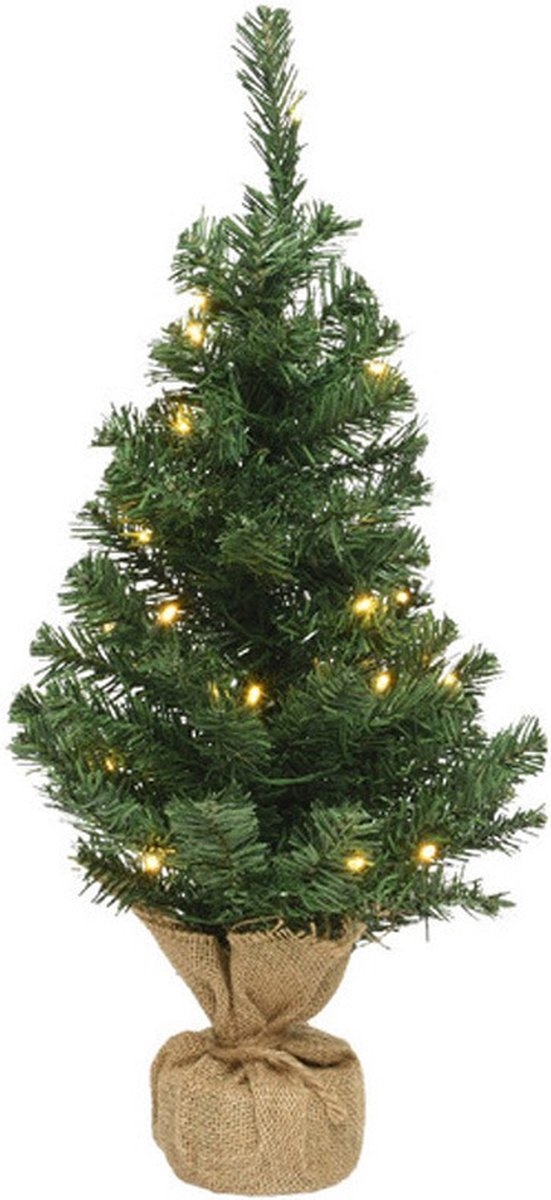 kunstkerstboom voll tak 75 cm met pot donkergrijs