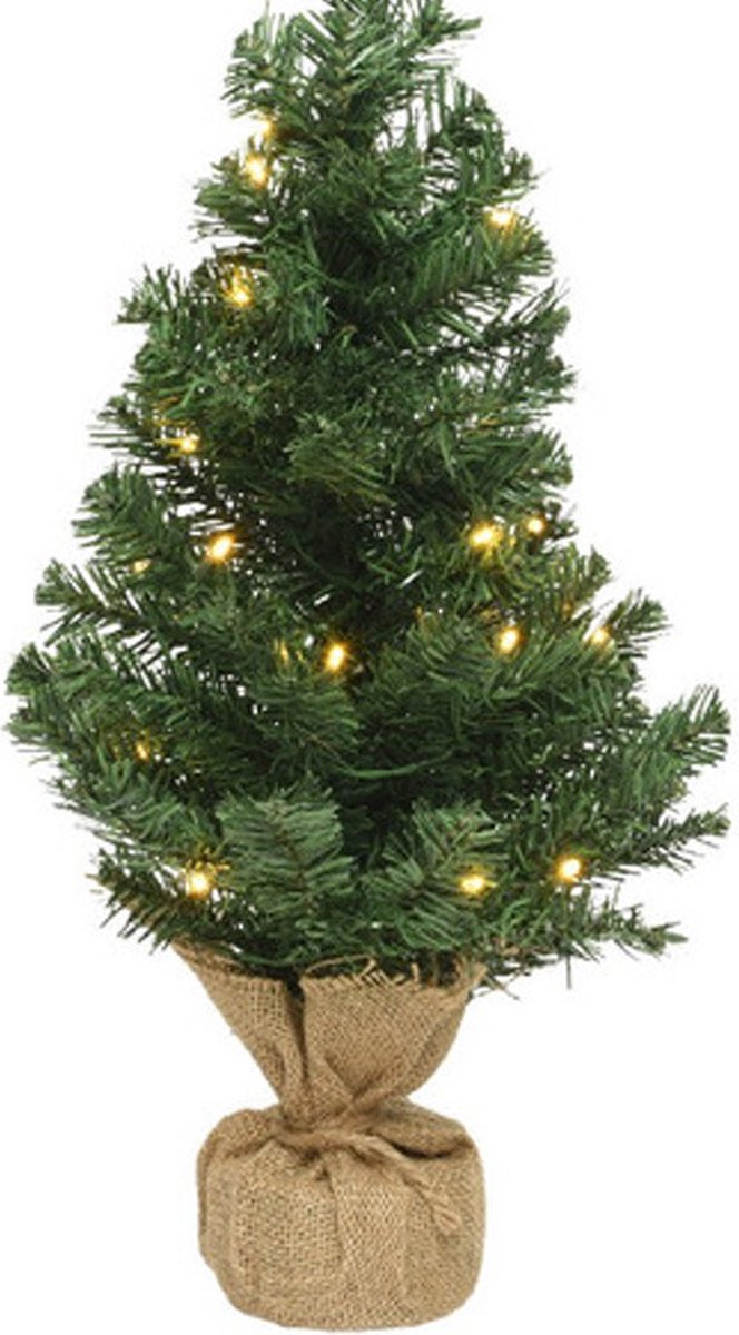 kunstkerstboom voll tak 75 cm met pot donkergrijs