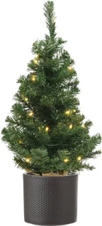 kunstkerstboom voll tak 75 cm met pot donkergrijs