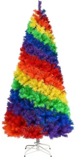 Kunstkerstboom volle dennenboom 213 cm regenboog