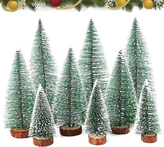 Kunstkerstboom voor tafeldecoratie - mini kerstboom set van 9 stuks, 10/16/20 cm