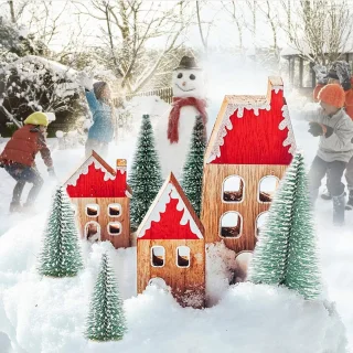 Kunstkerstboom voor tafeldecoratie - mini kerstboom set van 9 stuks, 10/16/20 cm