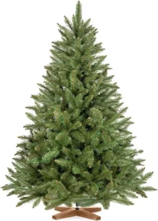 Kunstkerstboom Vuren naturel 150 cm met houten standaard