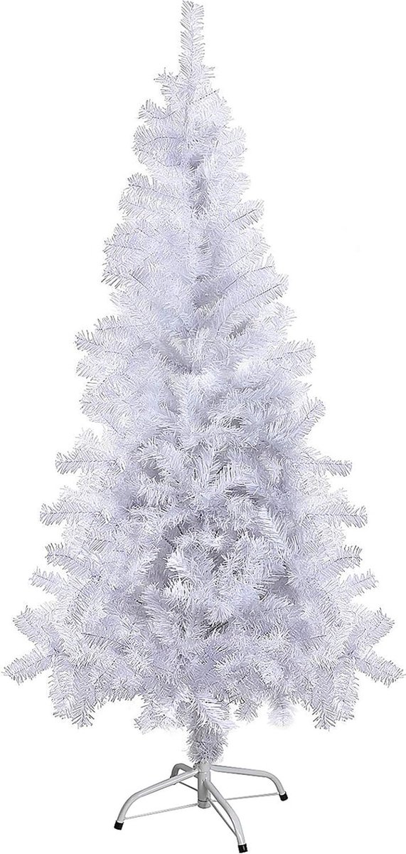 Kunstkerstboom wit 120 cm met ijzeren houder