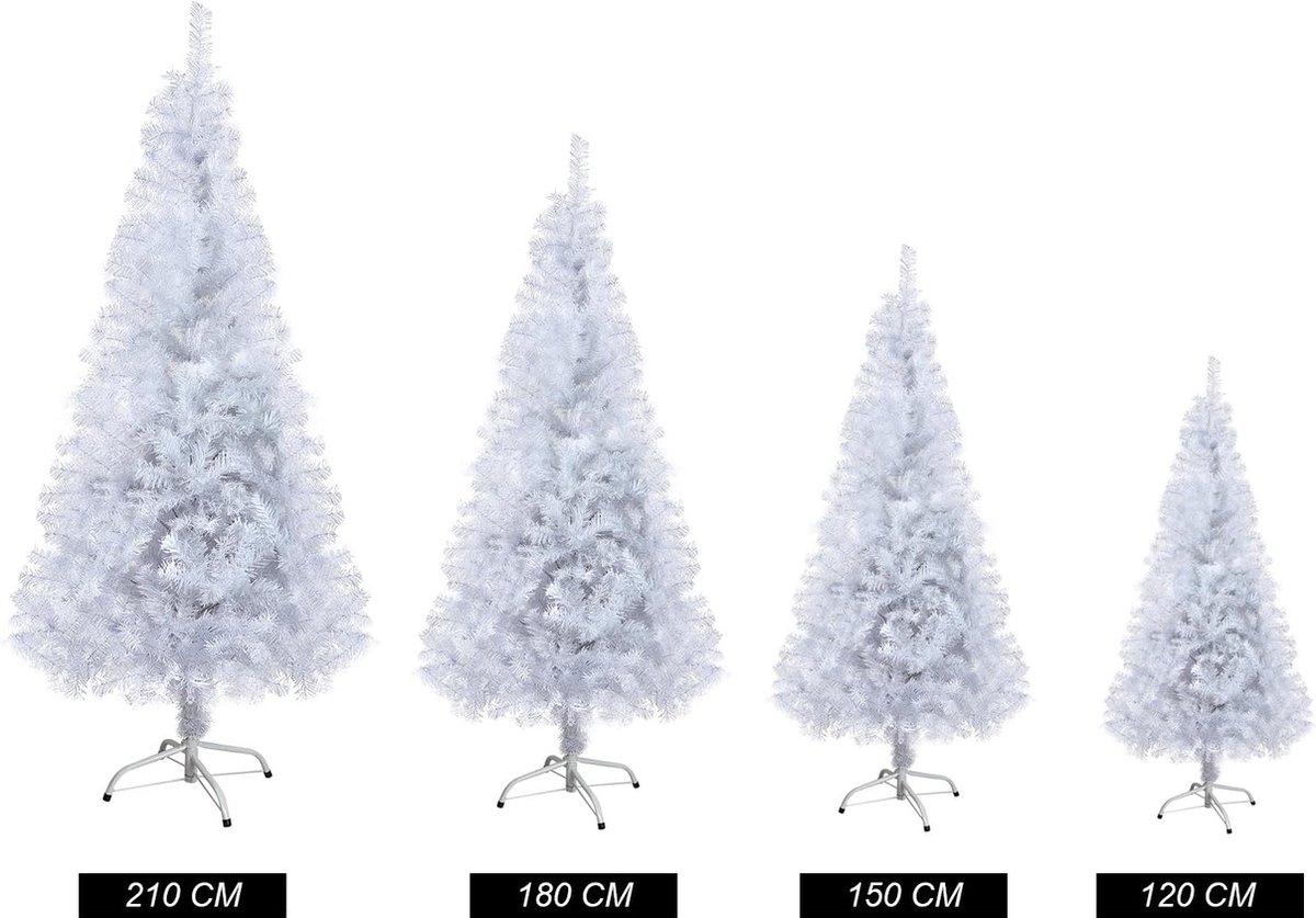 Kunstkerstboom wit 120 cm met ijzeren houder