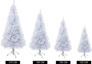 Kunstkerstboom wit 120 cm met ijzeren houder