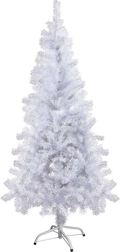 Kunstkerstboom wit 120 cm met ijzeren houder