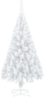 Kunstkerstboom wit 240 cm met metalen standaard