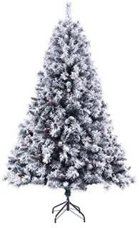 Kunstkerstboom wit met sneeuw - 210 cm hoog