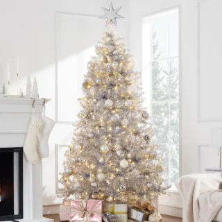 Kunstkerstboom zilver 183 cm
