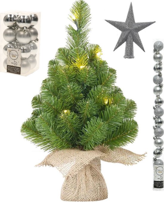 Kunstkerstboom zilver 60 cm 31-delig