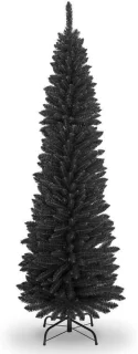 Kunstkerstboom zwart met metalen standaard