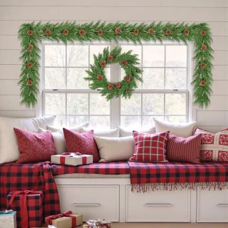 Kunstkerstkrans 195 cm Groen