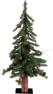 Kunstmatige alpen kerstboom met dennenappels