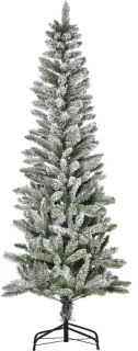 Kunstmatige besneeuwde kerstboom 180 cm met pvc-takken, groen en wit