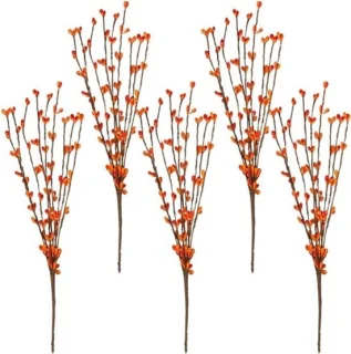 Kunstmatige bessentakken oranje 30 cm