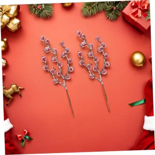 Kunstmatige bessentakken voor kerstdecoratie – 12 stuks – rood