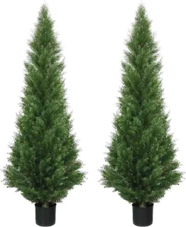 Kunstmatige ceder bomen topiary - 2 stuks 152 cm - groen