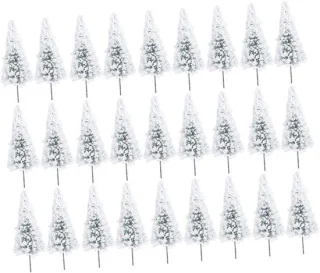 Kunstmatige ceder modelbomen - 30 stuks - wit