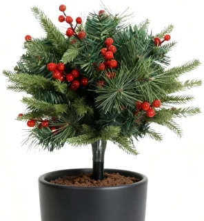 Kunstmatige cederboom met bessen 12x22x12 cm groen
