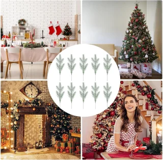 Kunstmatige denne takjes voor kerstdecoratie, 10 stuks, groen