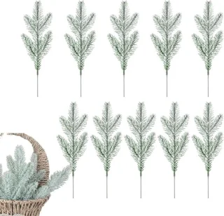 Kunstmatige denne takjes voor kerstdecoratie, 10 stuks, groen