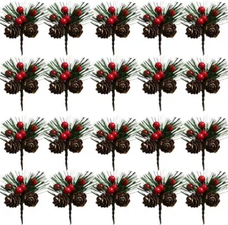 Kunstmatige Denneappels - 8 cm - Rood