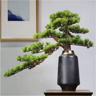 Kunstmatige dennenbonsai, 65x60 cm, groen