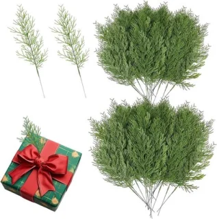 Kunstmatige dennentakken 50 stuks van 34 cm klassiek groen