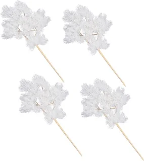 Kunstmatige dennentakken - kerstdecoratie - 35 cm - wit