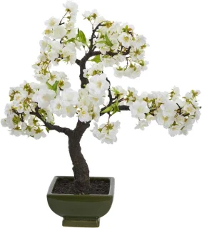 Kunstmatige kersenbloesem bonsai 50 cm - wit