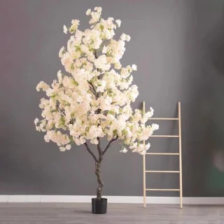 Kunstmatige kersenbloesemboom - lichtgeel - H 50 cm