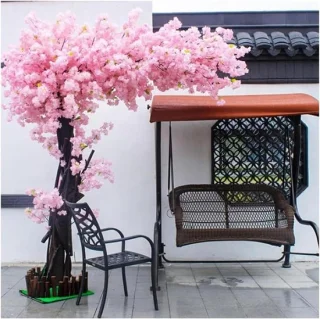 Kunstmatige kersenbloesemboom - woondecoratie - 150x120cm - roze