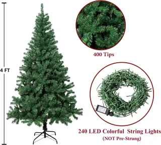 Kunstmatige kerstboom 120 cm (4 ft) - Volle boom met standaard