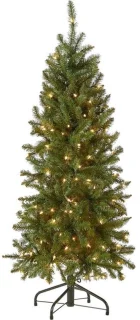 Kunstmatige kerstboom 137 cm potloodvorm met 150 warme witte lampjes