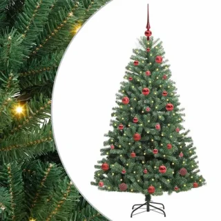 Kunstmatige kerstboom groen 150 cm PVC en metaal