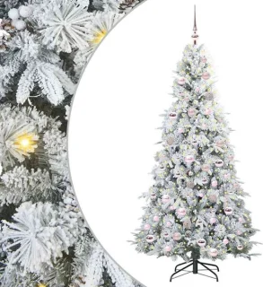 Kunstmatige kerstboom met 300 led, wit, 180 cm