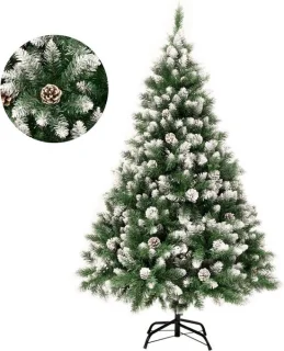 Kunstmatige kerstboom met dennenappels