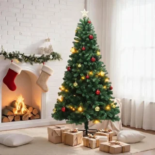 Kunstmatige kerstboom met ledverlichting, 180 cm, groen