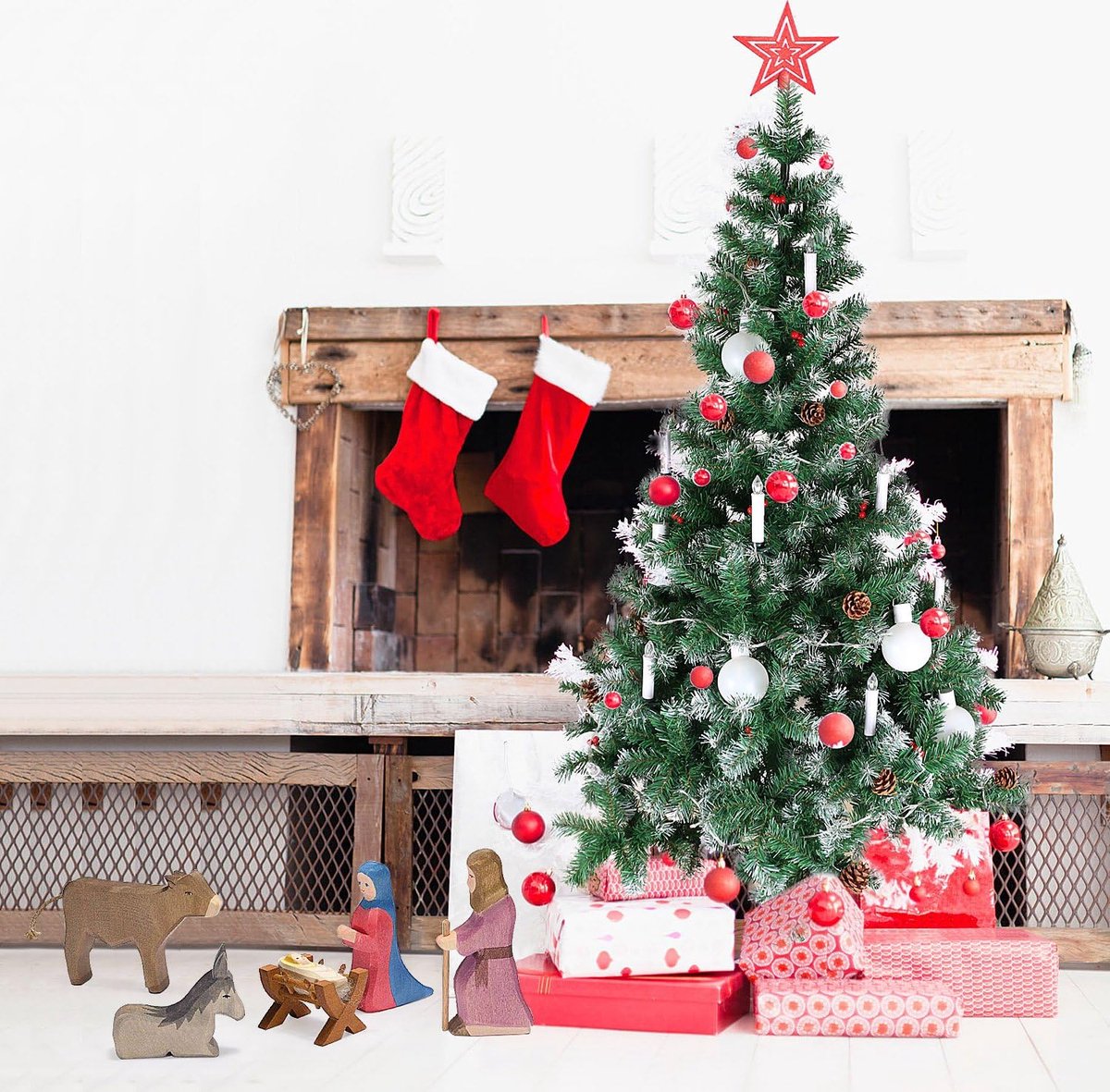 Kunstmatige kerstboom met metalen standaard 120-180 cm