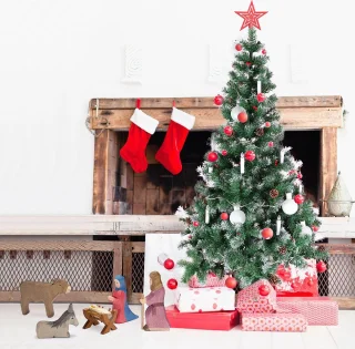 Kunstmatige kerstboom met metalen standaard 120-180 cm
