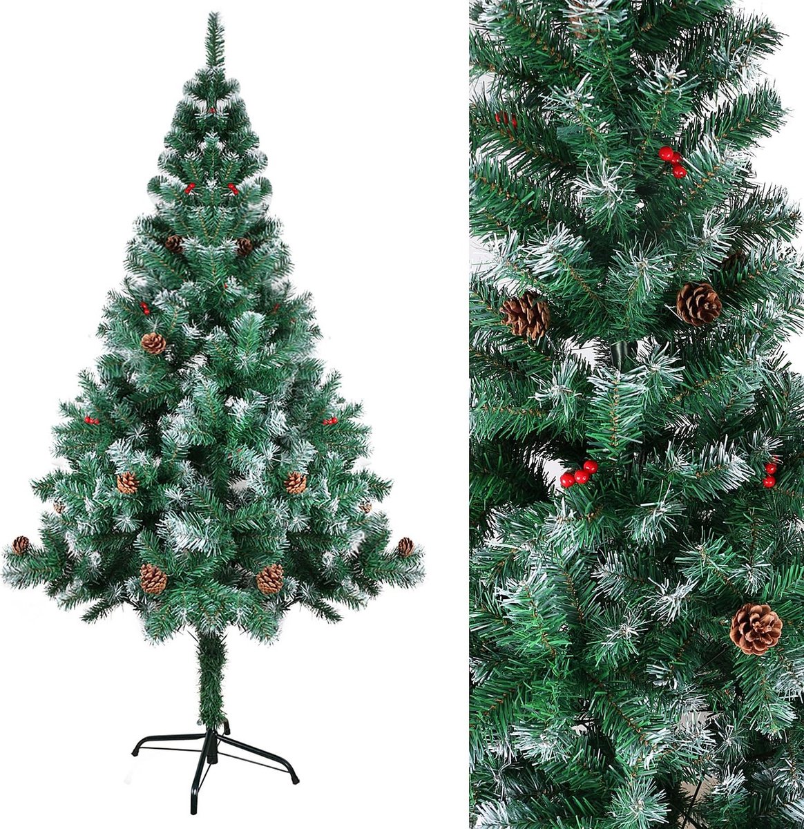 Kunstmatige kerstboom met metalen standaard 120-180 cm