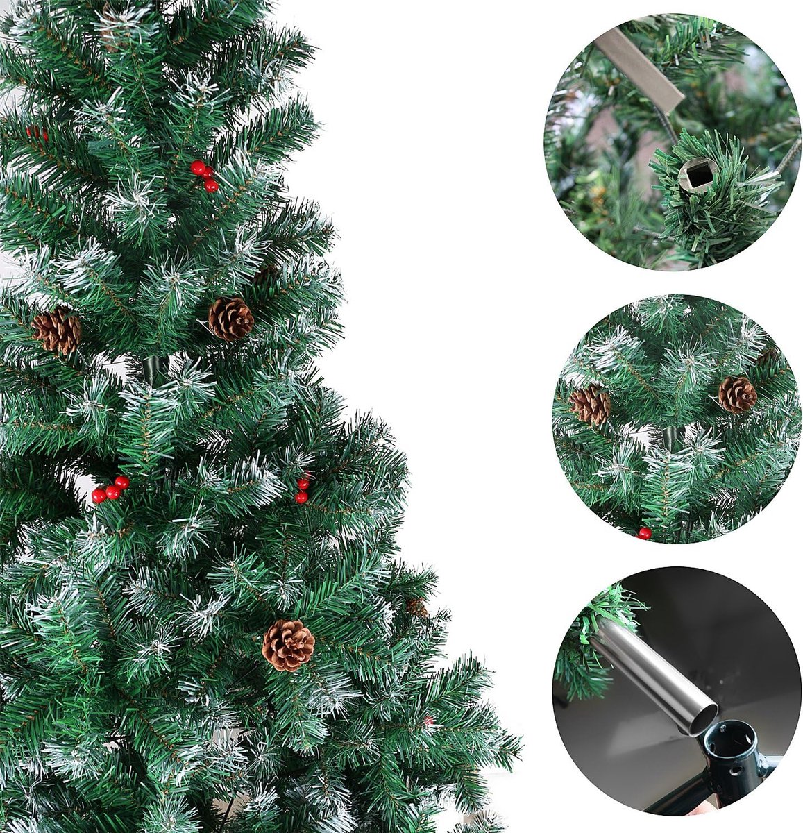 Kunstmatige kerstboom met metalen standaard 120-180 cm