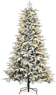 Kunstmatige kerstboom met verlichting en kunstsneeuw - 180 cm