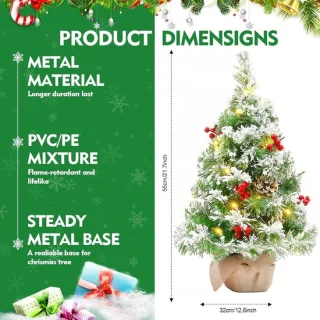 Kunstmatige mini-kerstboom - groen - 55 cm