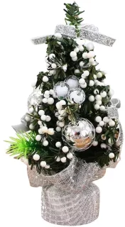 Kunstmatige mini-kerstboom van 20 cm met kleurrijke ballen