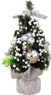 Kunstmatige mini-kerstboom zilver