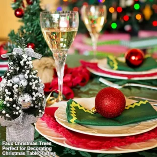 Kunstmatige mini-kerstboomset 20 cm - zilver